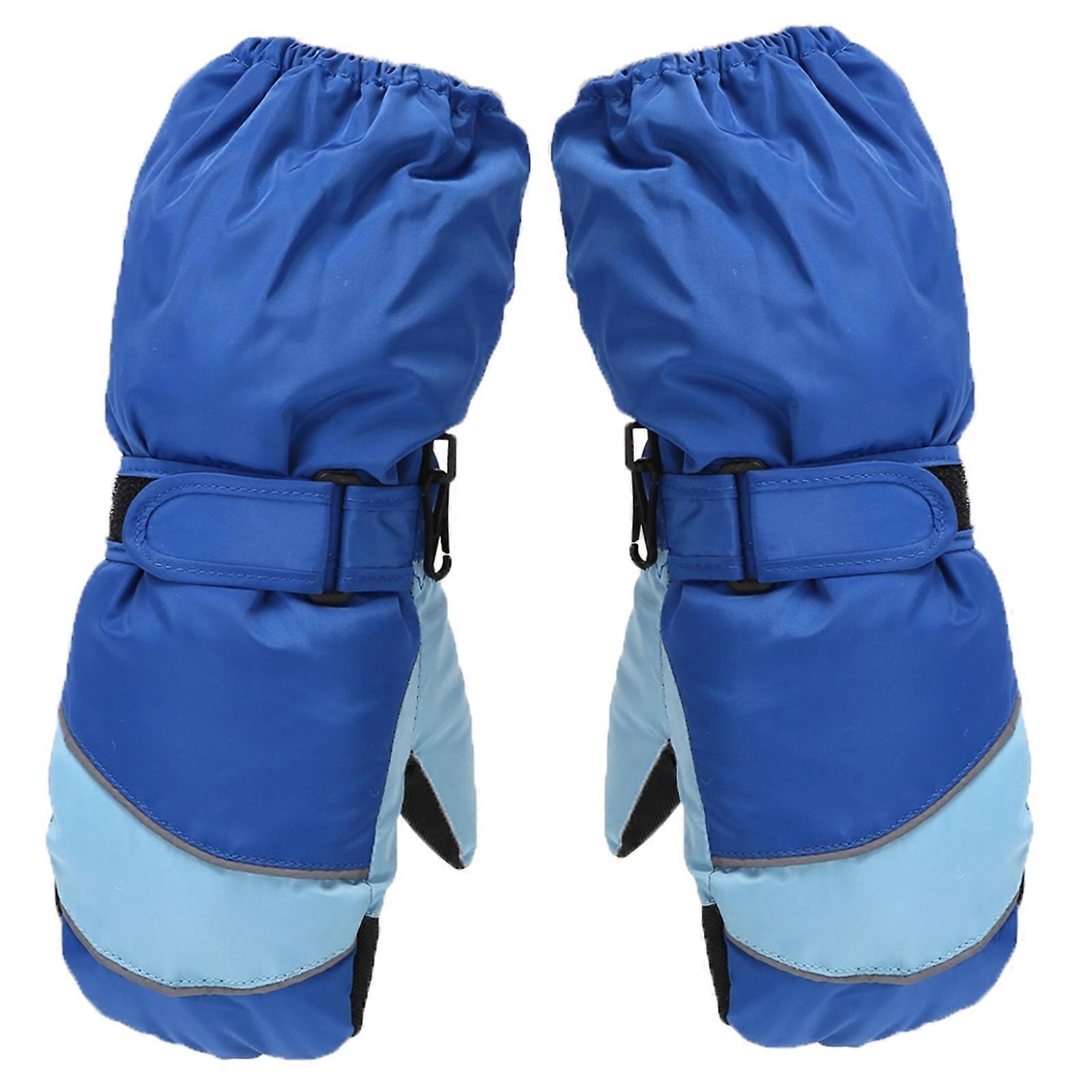 Παιδικά γάντια σκι Γάντια εκτεταμένης μανσέτας Παιδικά υπαίθρια αθλήματα Ζεστά γάντια Αδιάβροχο σχέδιο για σκι και πατινάζ στον πάγο Sapphire Blue