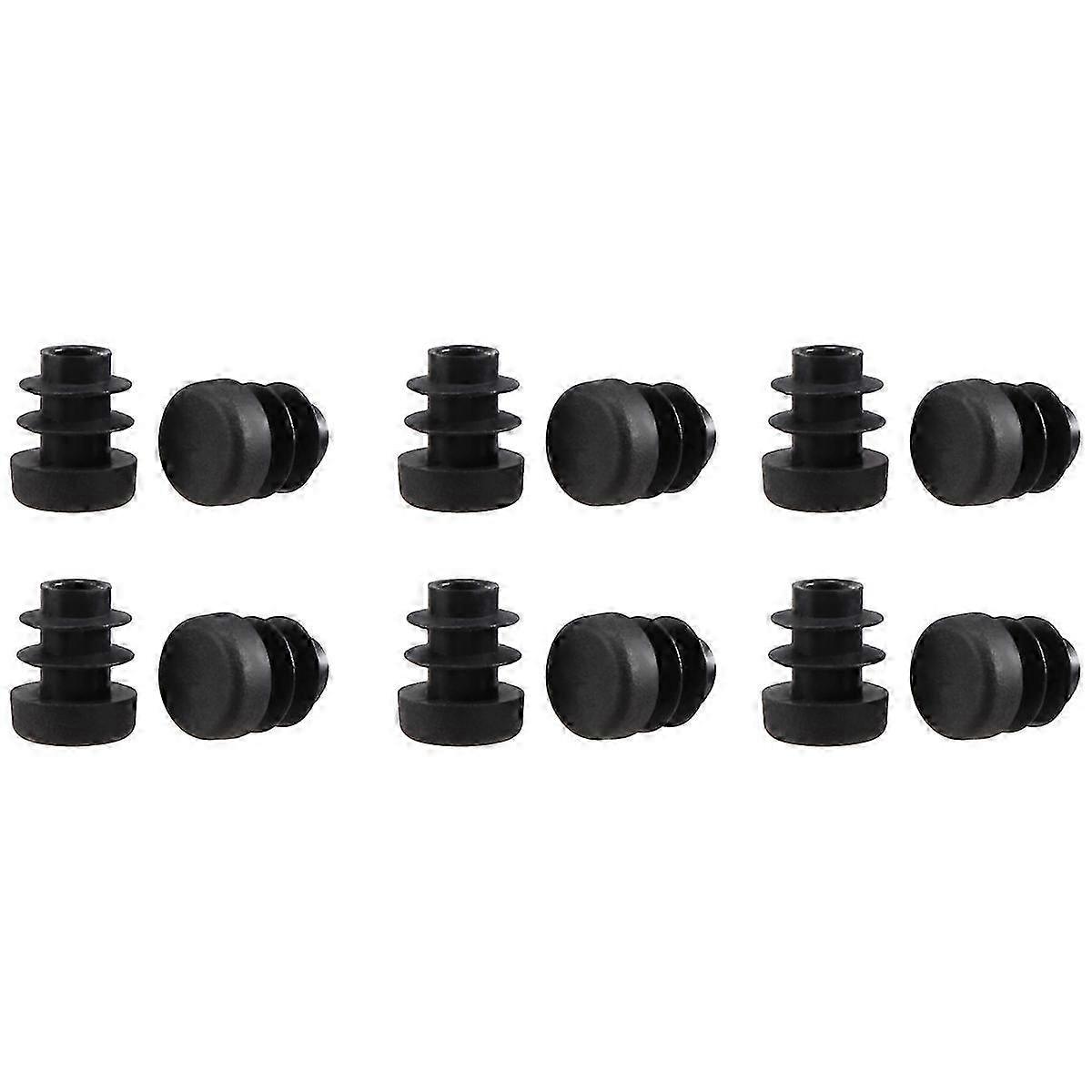 12 Pcs Plastic 12mm Pipe End Blanking Caps Bung Tube Insert Plug Round