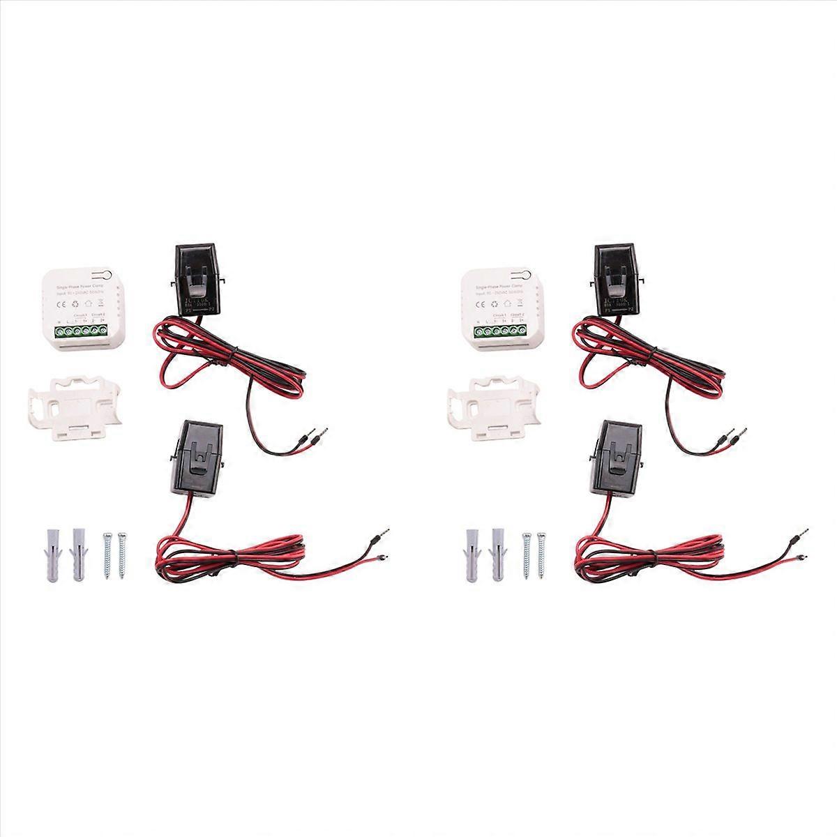 2X Tuya Smart WiFi Energy Meter 80A with Current Transformer Clamp KWh Power Monitor Electricity Sta