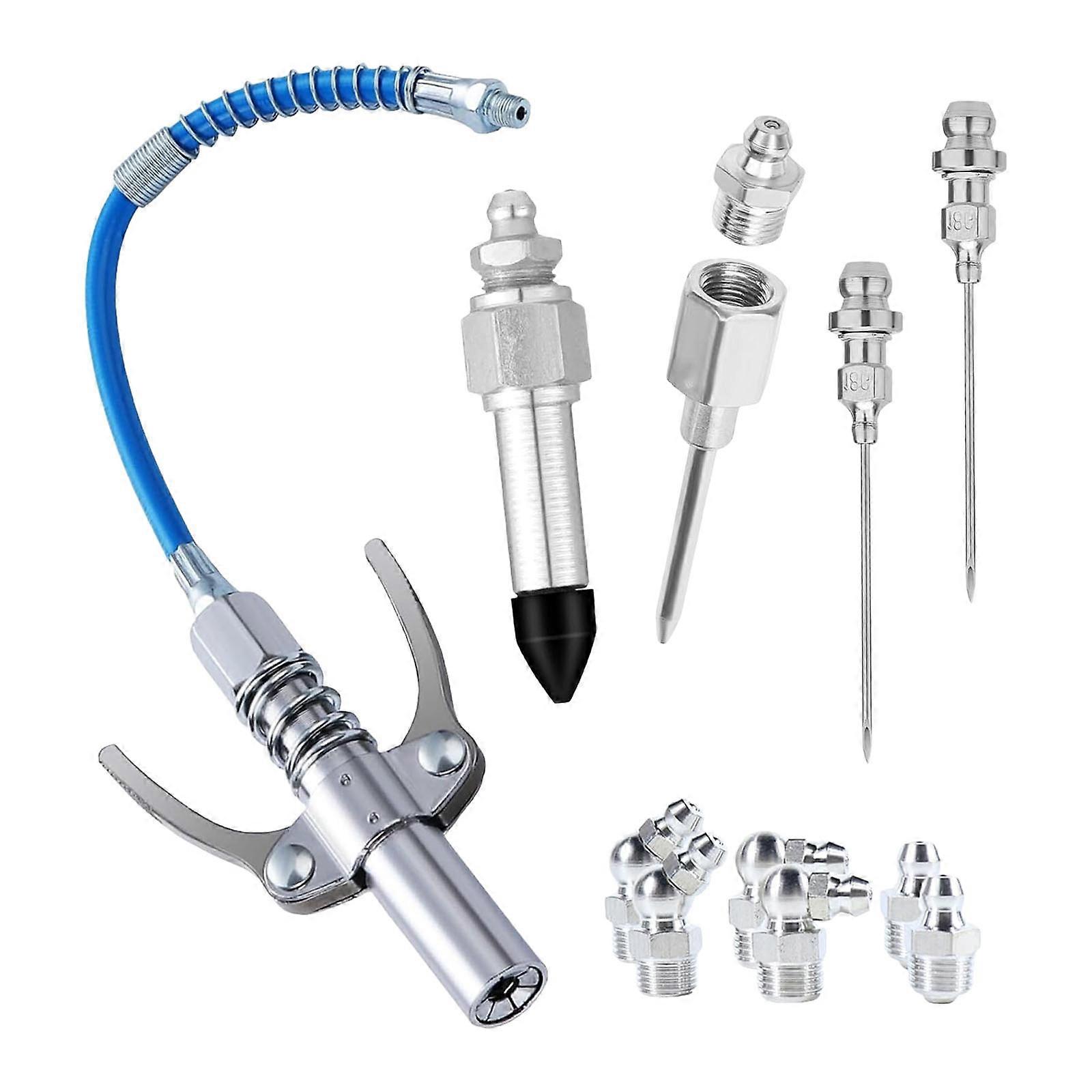 Spill Proof High Flow Grease Nozzle Coupler Ergonomic Handle Design 300ml/Min Lubrication Speed For Standard Grease Guns Multicolor