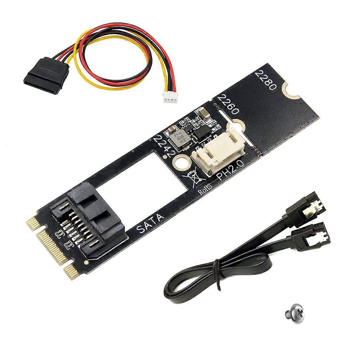 M.2 Adapter M.2 NGFF to SATA3.0 7 Pin Adapter M2 Key-B to SATA3.0 Adapter Card for 2242 2260 2280 M.