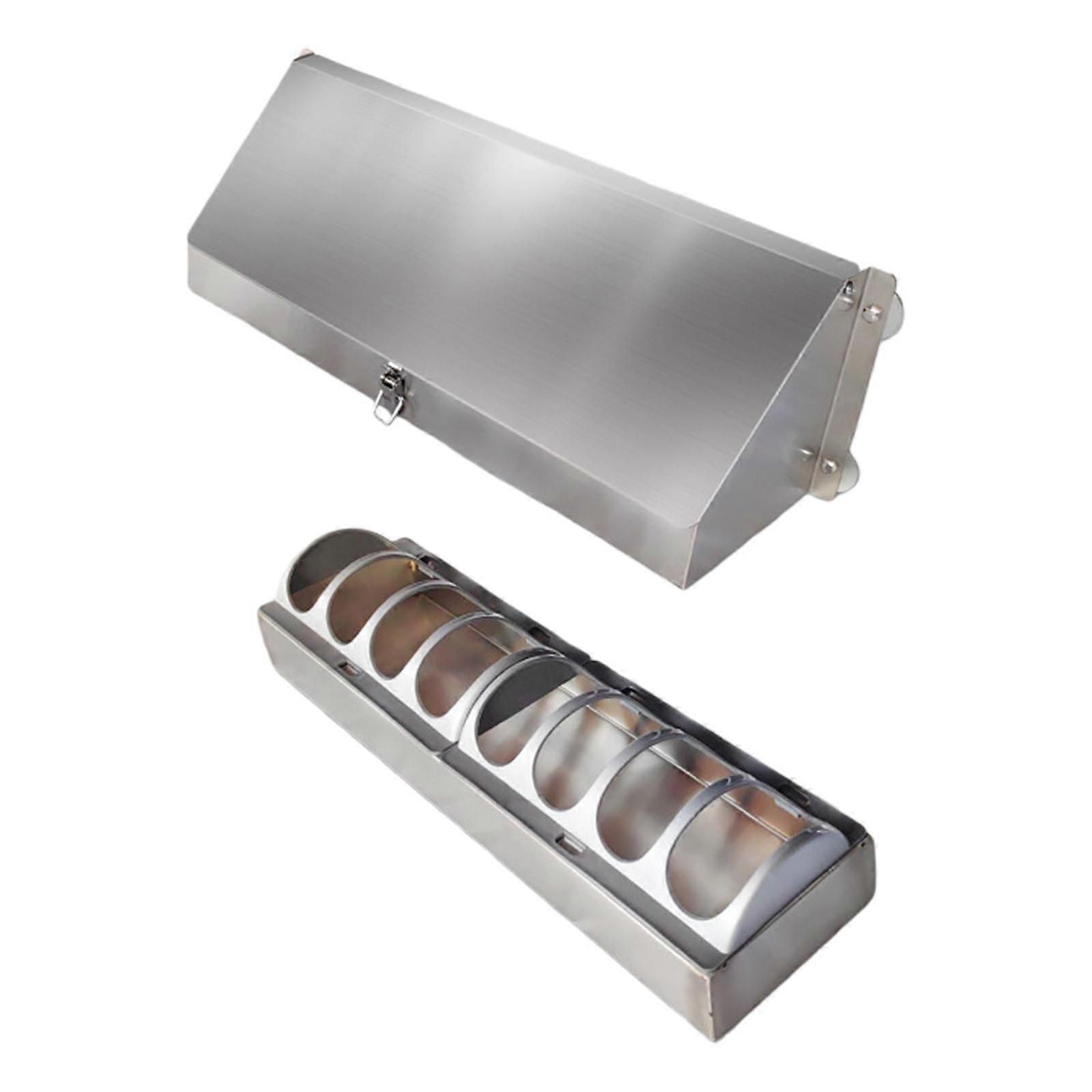 Durable Stainless Steel Chicken Feeder With Lid For Poultry Feeding Easy To Clean Rustproof Design Multicolor