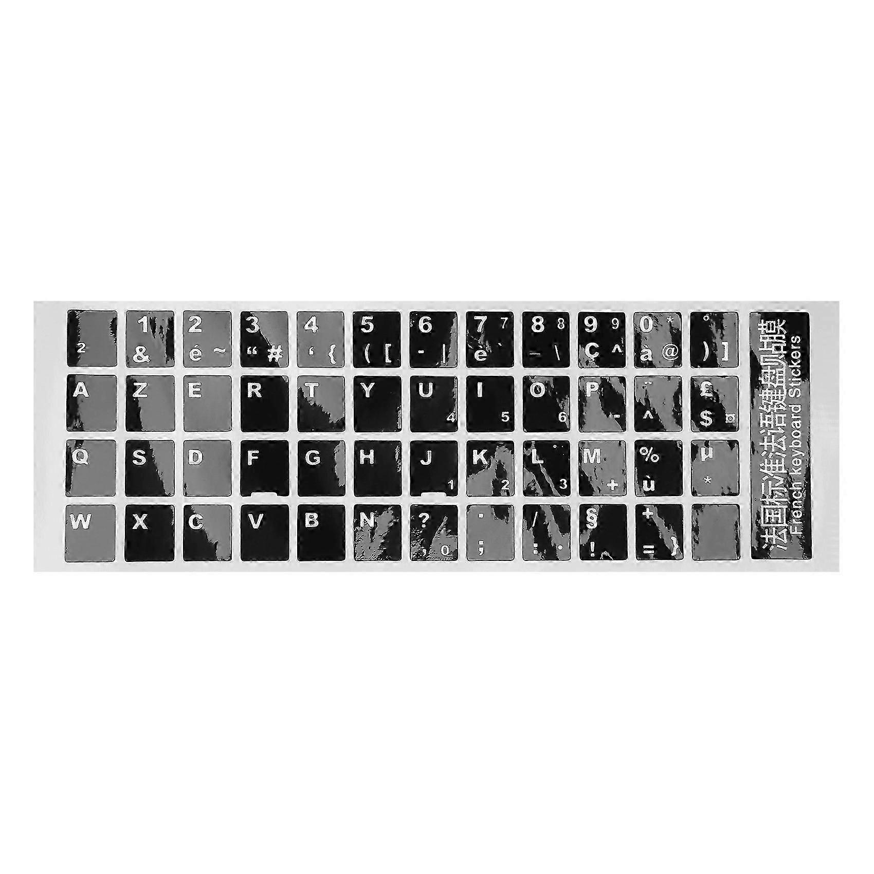 ラップトップPCのための白い手紙のフランスのAzertyのキーボードのステッカー カバー黒