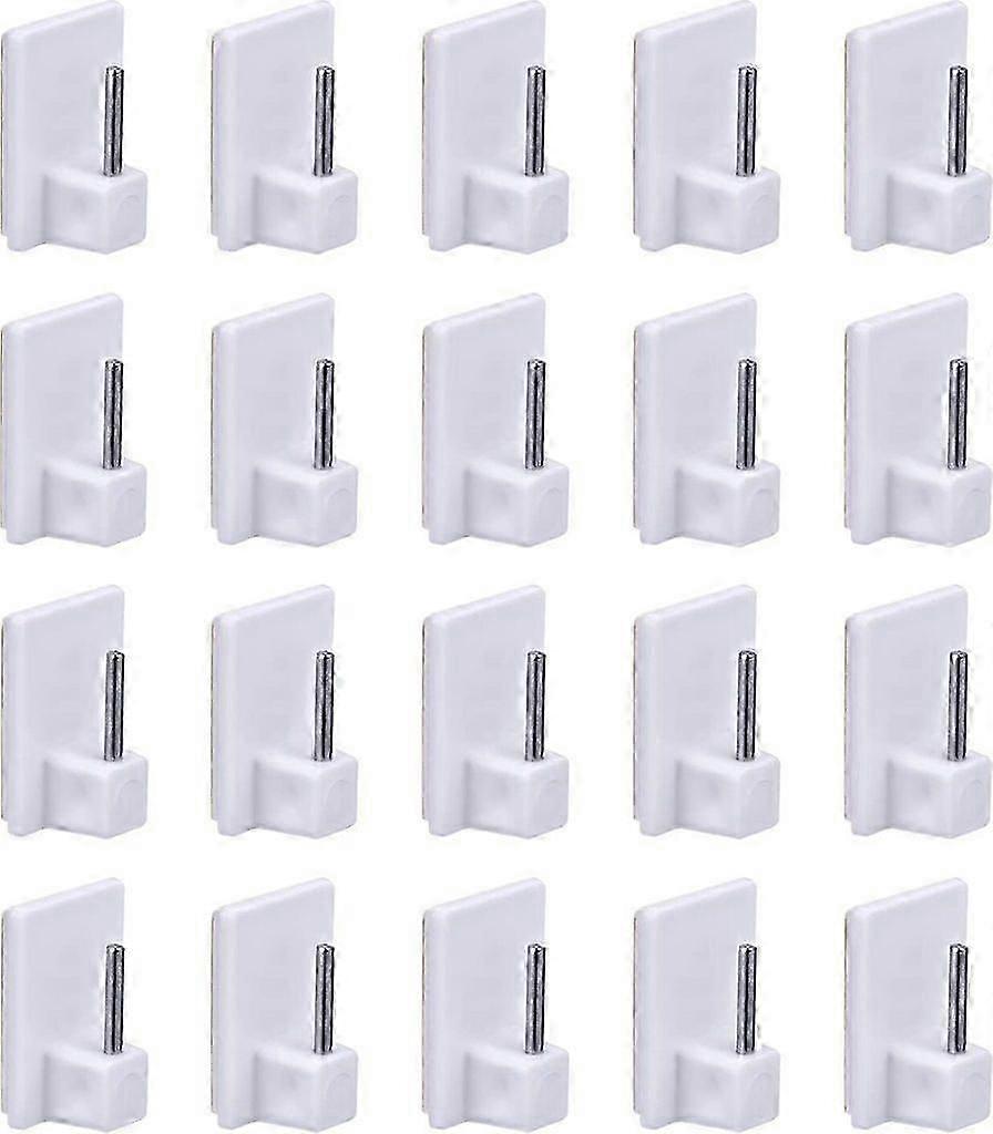 20x curtain hooks, sticky hooks, self-adhesive hooks, white, suitable for curtain rods, display rods, curtain brackets