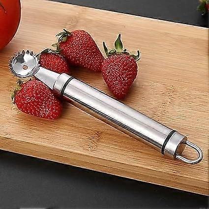 Stainless Steel Strawberry Huller and Tomato Corer with Ergonomic Grip for Easy Precision Stem Removal