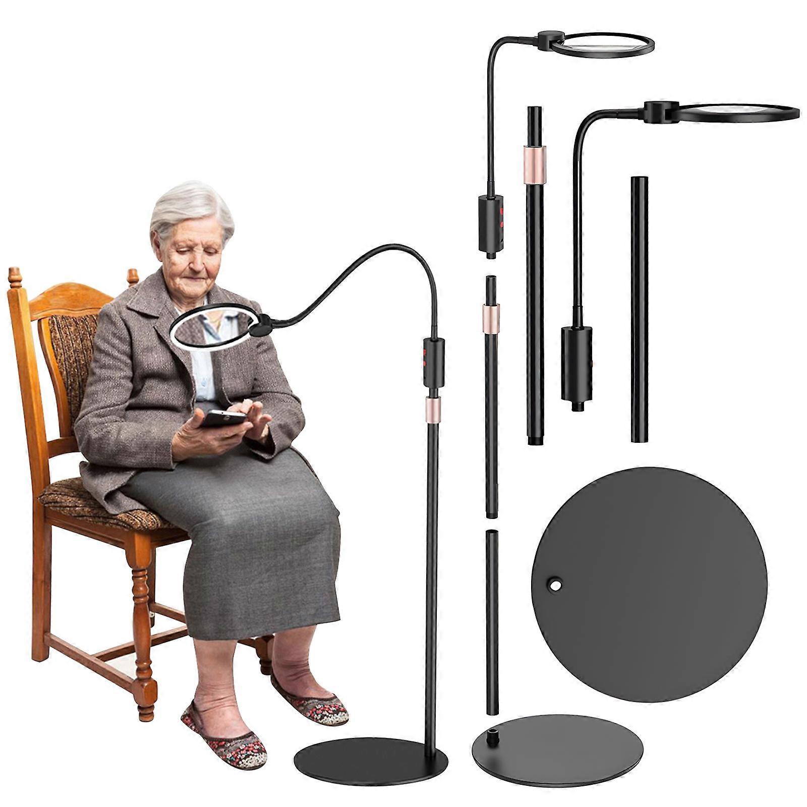 Large Diameter Lens Enlarger Lamp Modifiable Light Grasps Complimentary Soft handling Reading Comfort Crafting Elderly Users Gift Concept Multicolor