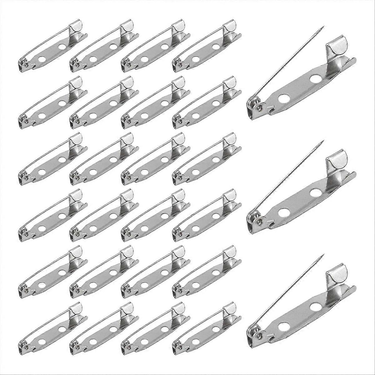 100 Pcs Secure Brooch Pin,Secure Back Clasp with Back Bar Fastener