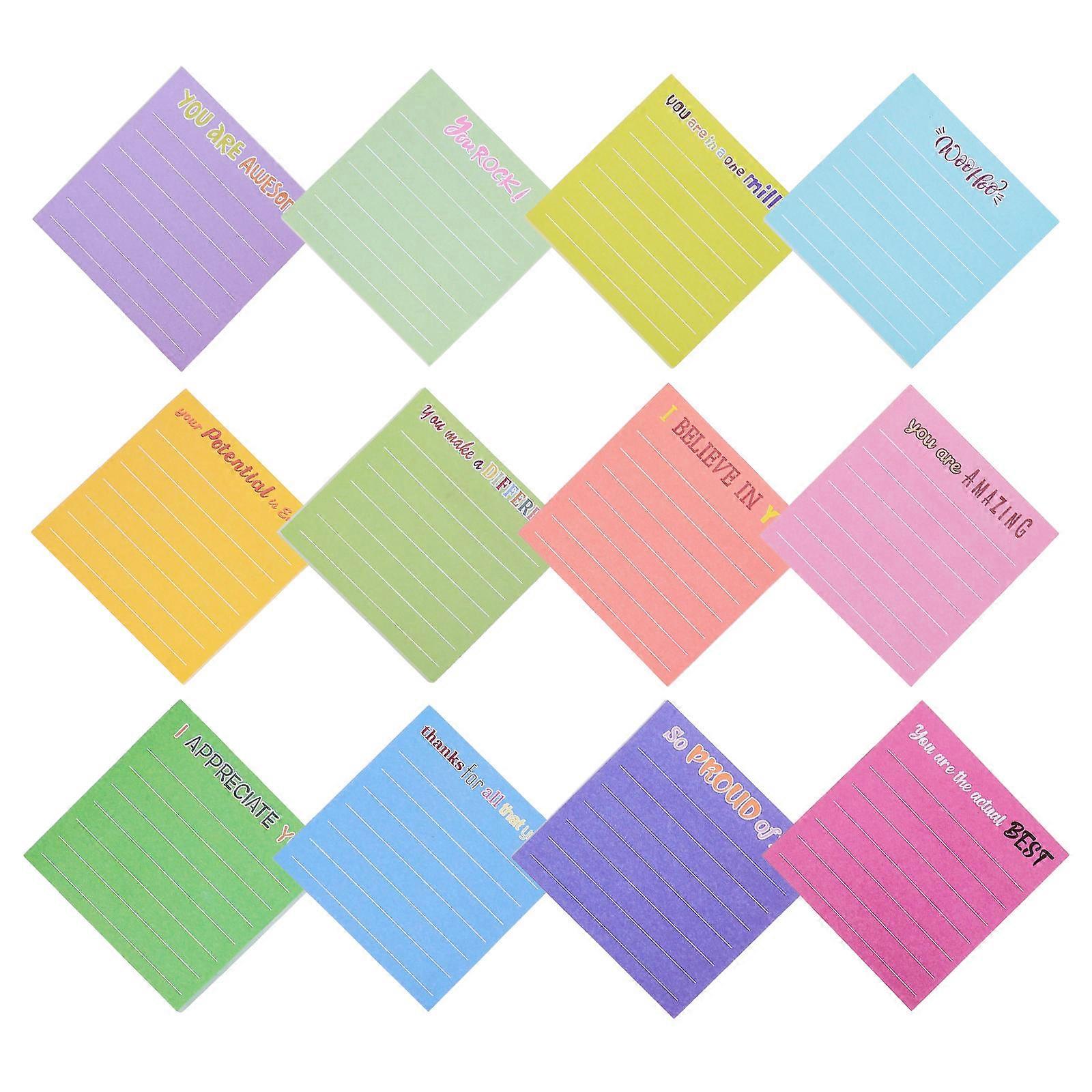 Reading Page Markers Small Note Pads for Note 12Pcs Colorful Paper Tabs