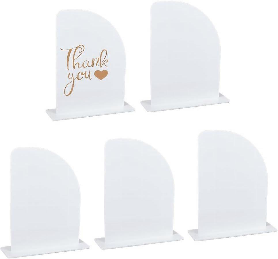 5 Pack White Acrylic Half Arch Sign with Stand Half Arch Acrylic Blank Sign and Base Place Card Table Number Stand for Wedding Table Numbers Signage B