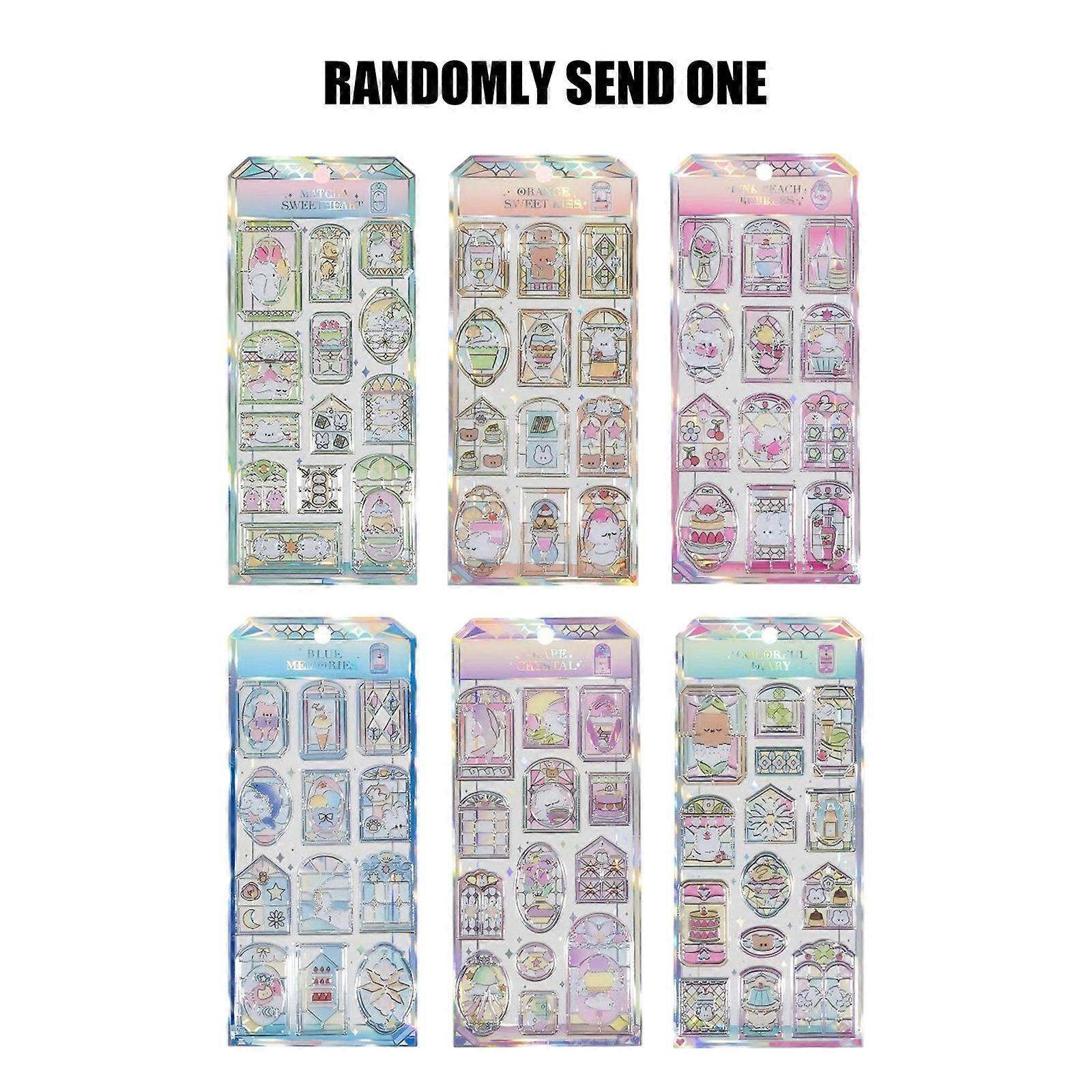 Cute 3D Sticker Cartoon Sticker Tiny Handcraft Sticker Reusable Tiny Patches for Water Bottle, Notebook, Scrapbooking Multicolor