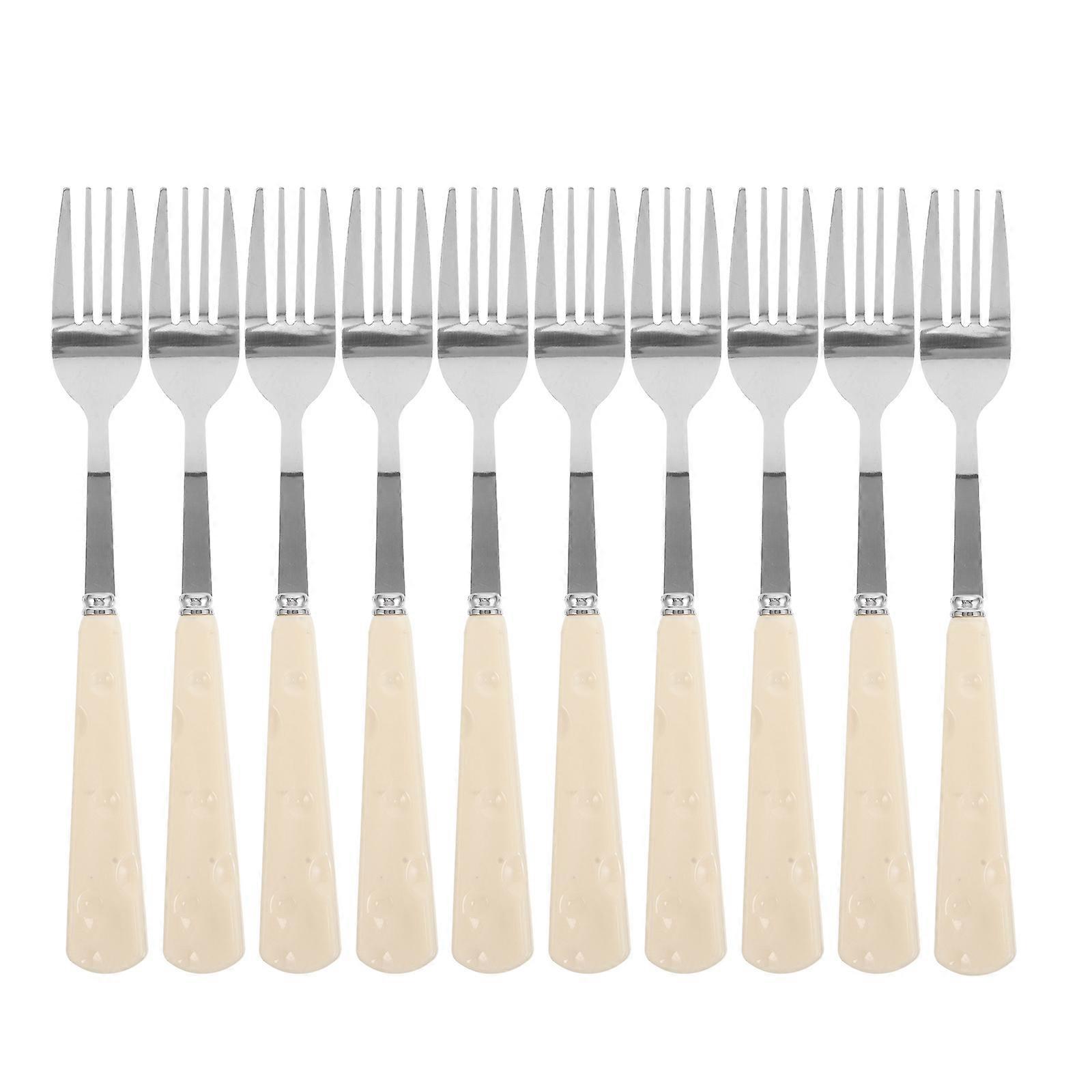 Durable Stainless Steel Cheese Fork for Kitchen Use 10Pcs with Cute Design
