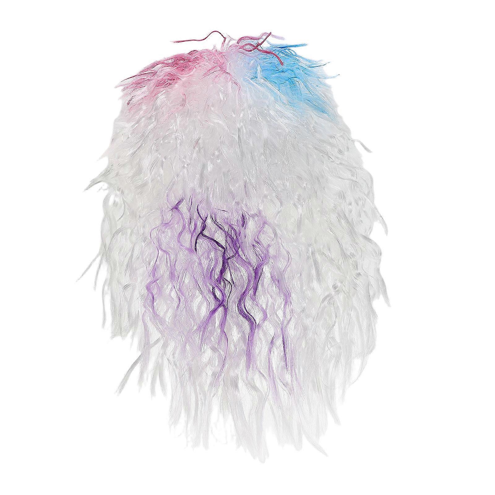 Men's Curly White Wig For Performance Parties And Themed Events Featuring Versatile Use 1Pcs