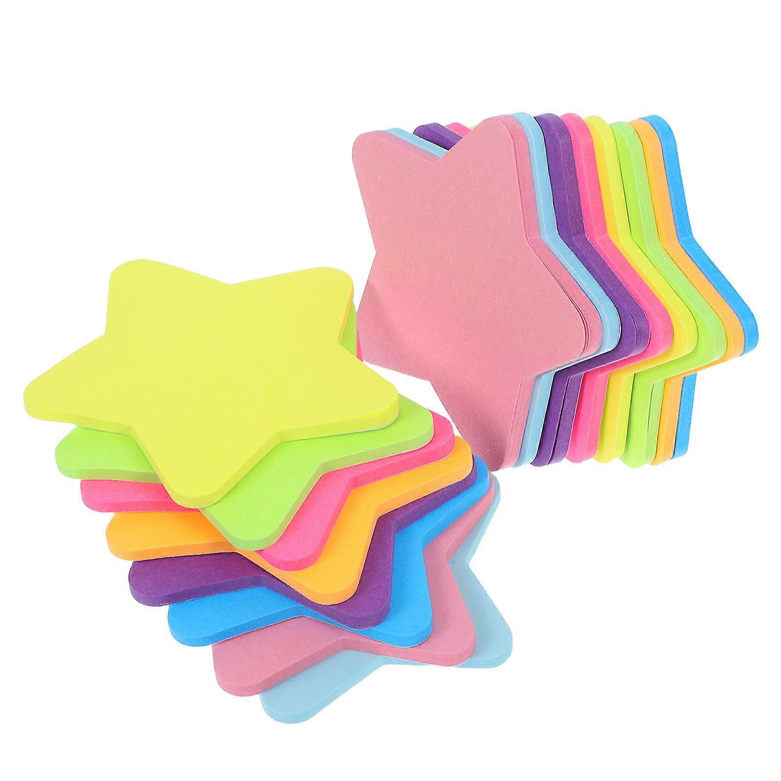 Assorted Color Star Shaped Sticky Notepads for School 16Pcs