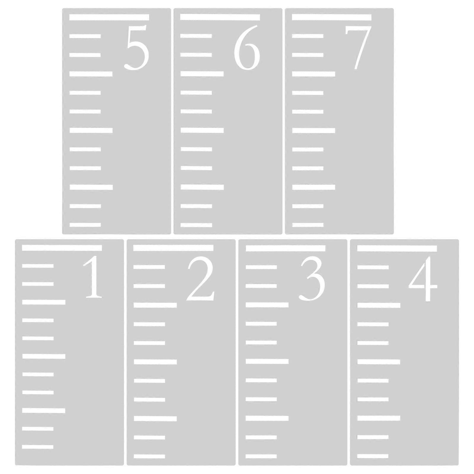 Plastic Template Ruler Growth Chart Stencil for Kids Height with 7Pcs