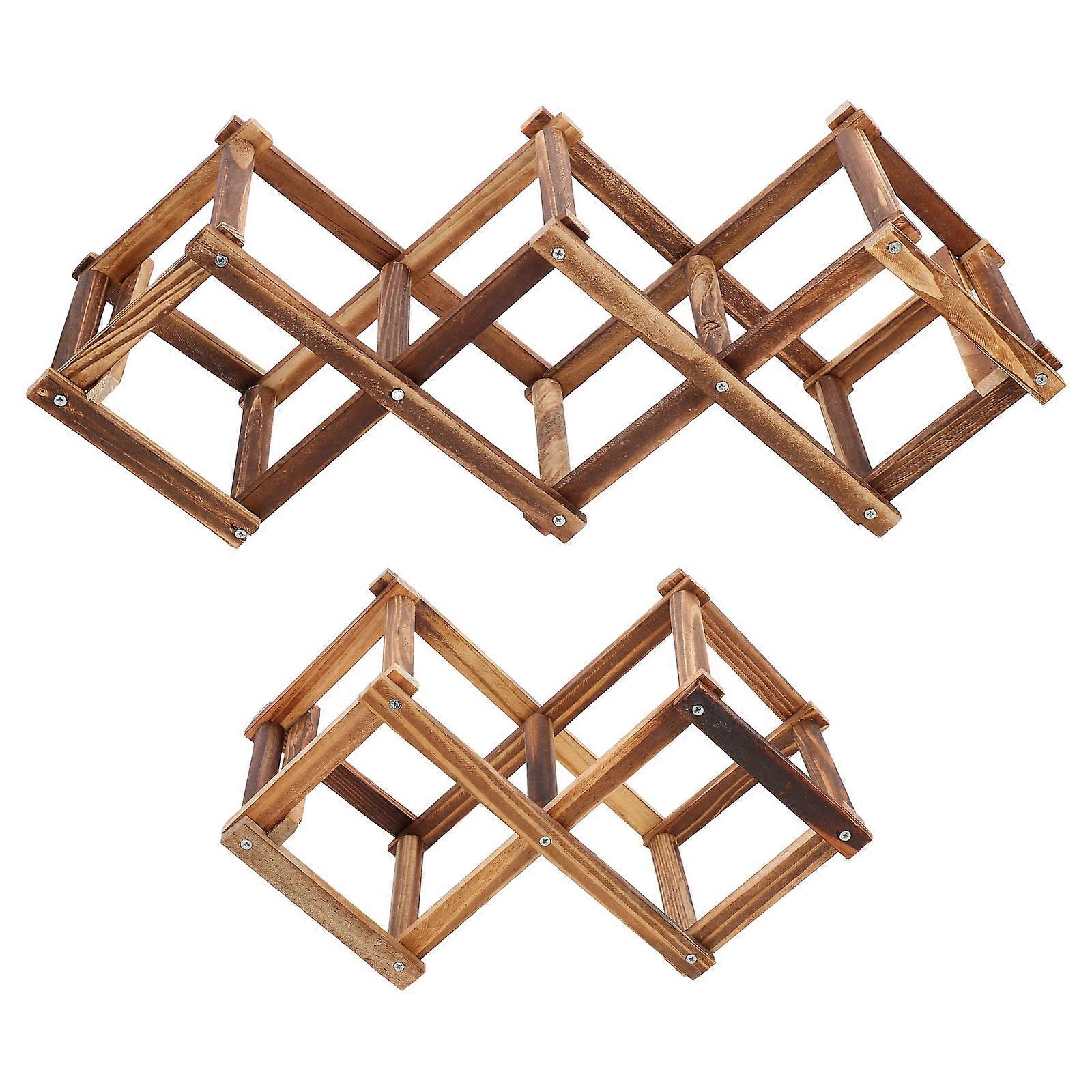 Wine Stand Foldable Wine Cabinets for Storage Use 4Pcs Brown