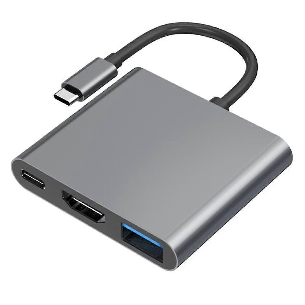 3 in 1 Usb Hub USB C to HDMI-Compatible Splitter HUB Type-C to HDMI-Compatible USB3.0 Docking Station
