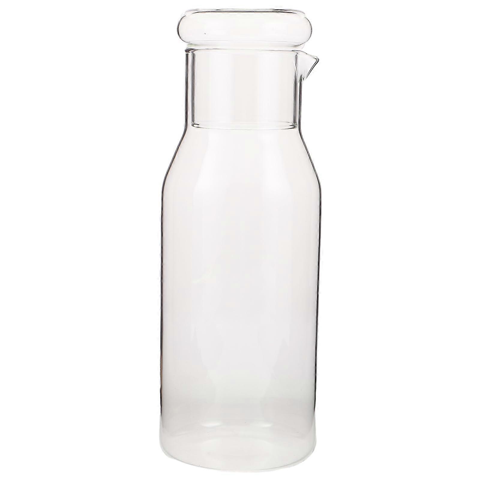 Glass Water Pitcher Heat Resistant Glass Carafe for Juice Tea and Wine Single Serve with Lid