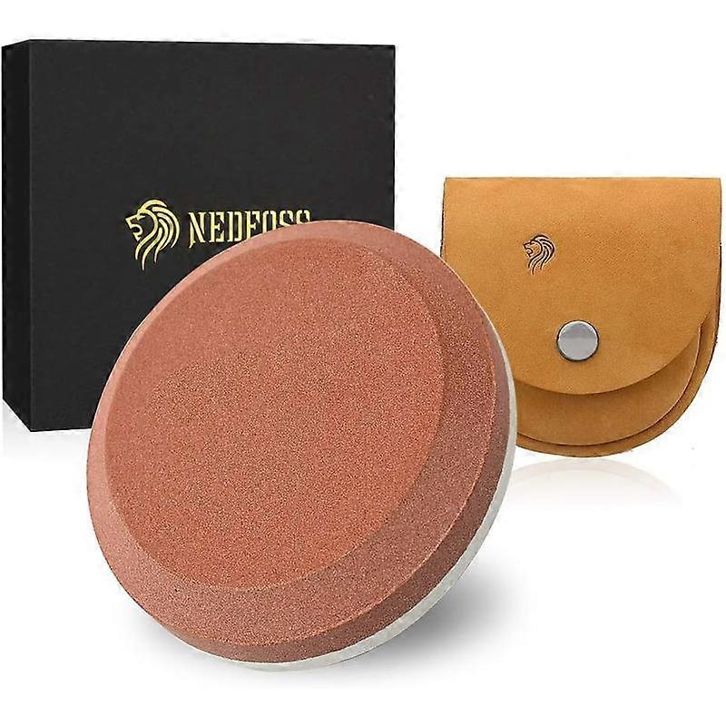 /Hatchet Sharpening Puck Whetstone  Sharpening Stone, Dual Grit Multi-Purpose Sharpener with Sheath