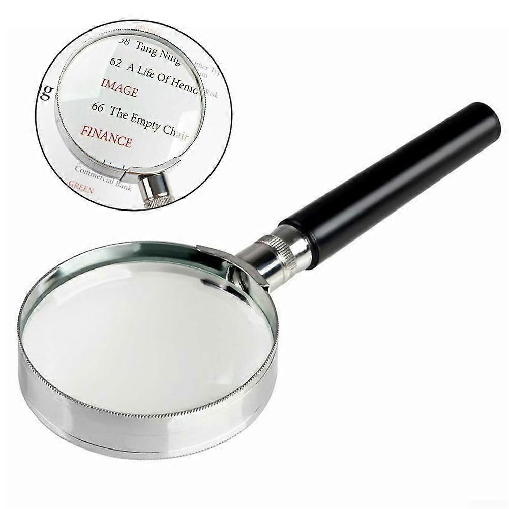 UHUSE 10X Magnification Handheld Magnifier Magnifying Glass Handle 50mm 2inch