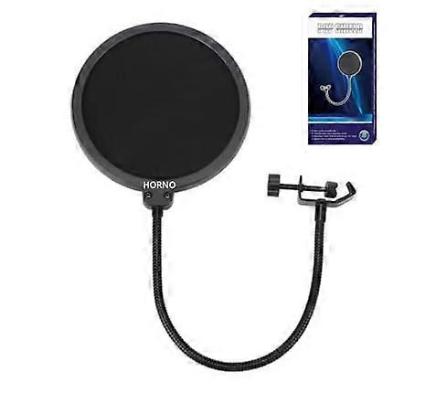 Microphone Pop Filter with Flexible Gooseneck, Noise Reduction for Studio Recording and Podcasting