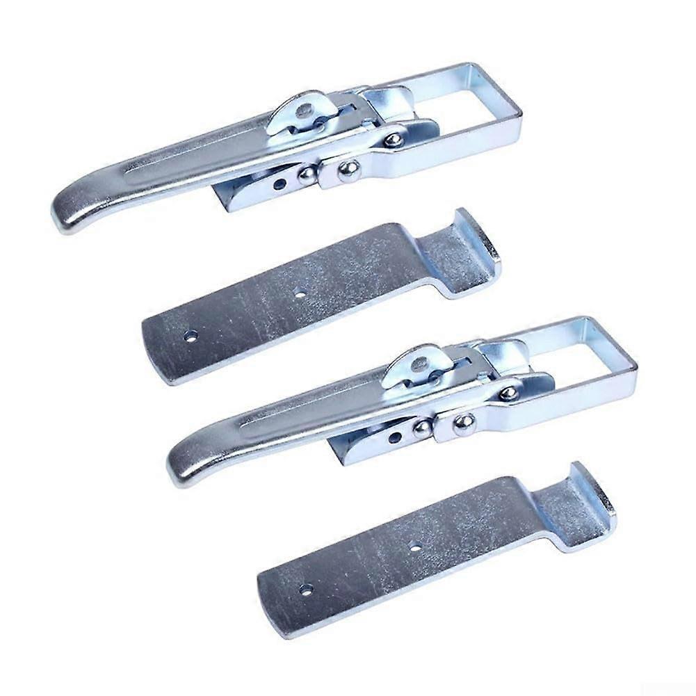 4Pcs Galvanized Steel Trailer Gate Latch Set with Secure Spring Closure for RV and Utility Doors