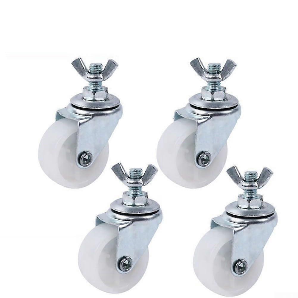 4PCS 1.5 Inch PU Heater Replacement Caster Wheels, 8mm Thread, 360° Smooth Mobility, White
