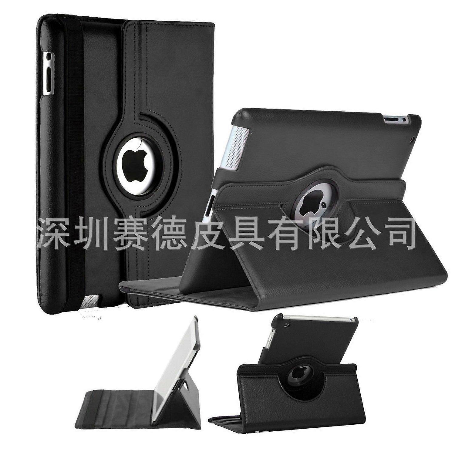 Stylish Case For Ipad 11" Black Lychee Texture Rotating Leather