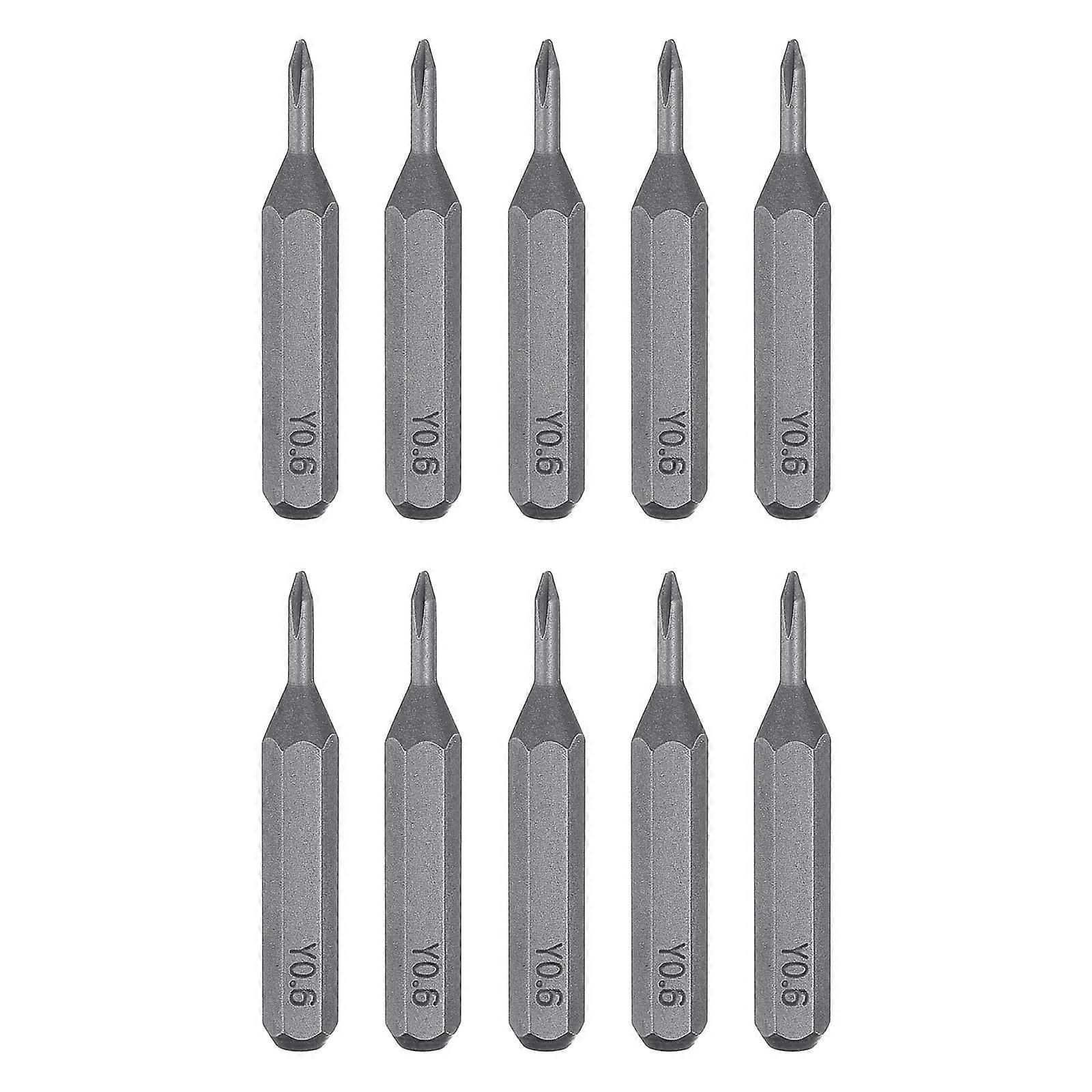 10pcs Y0.6 Tri Wing Magnetic Screwdriver Bits S2 Steel 28mm Hex Shank for Precision Electronics Ref:2652