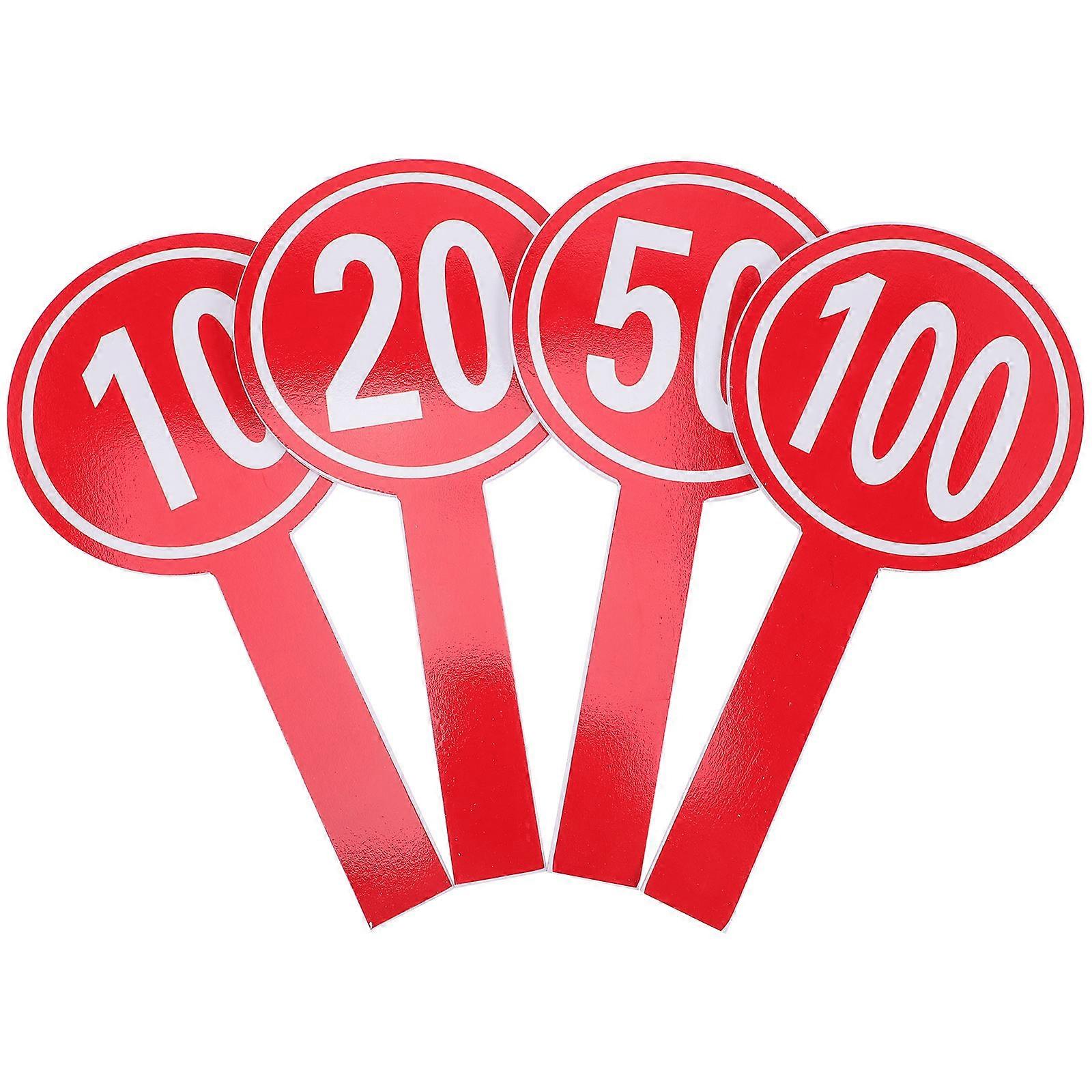 Scoring Board Handheld Whiteboards for Judges 4Pcs Red PVC Material