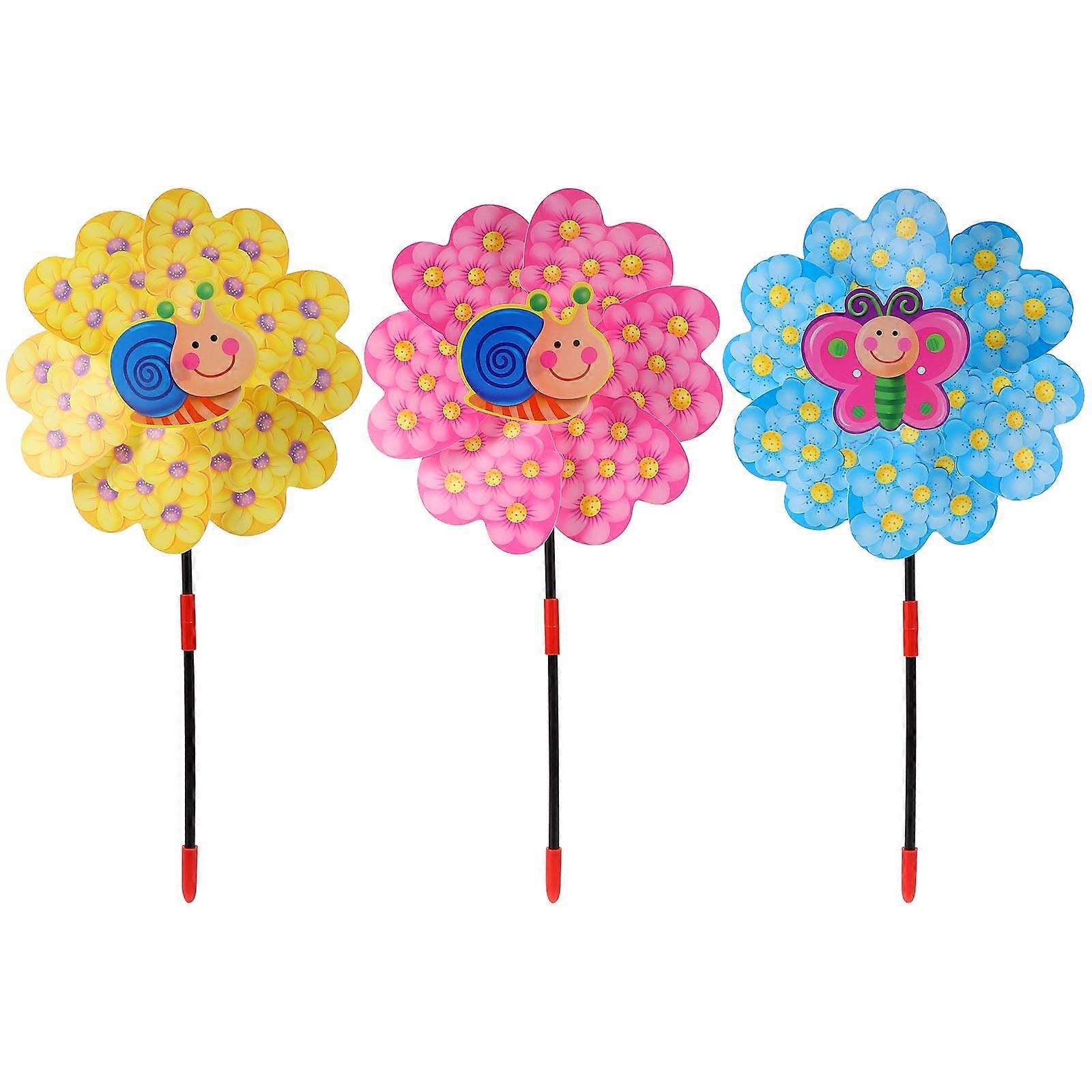 Windmill Decor Plastic Outdoor Windmill Decoration for Decor 3Pcs
