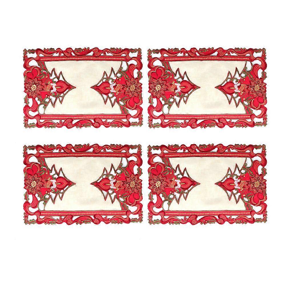 Tablecloths for Christmas Embroidered Tablecloth for Party Use 2Pcs