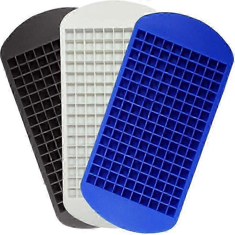 3pcs Mini 160 Grids Ice Cube Mold Square Shape Silicone Ice Cubes Kitchen Mini Bar Pudding Mould Small Ice Cube Making Tool White|blue|