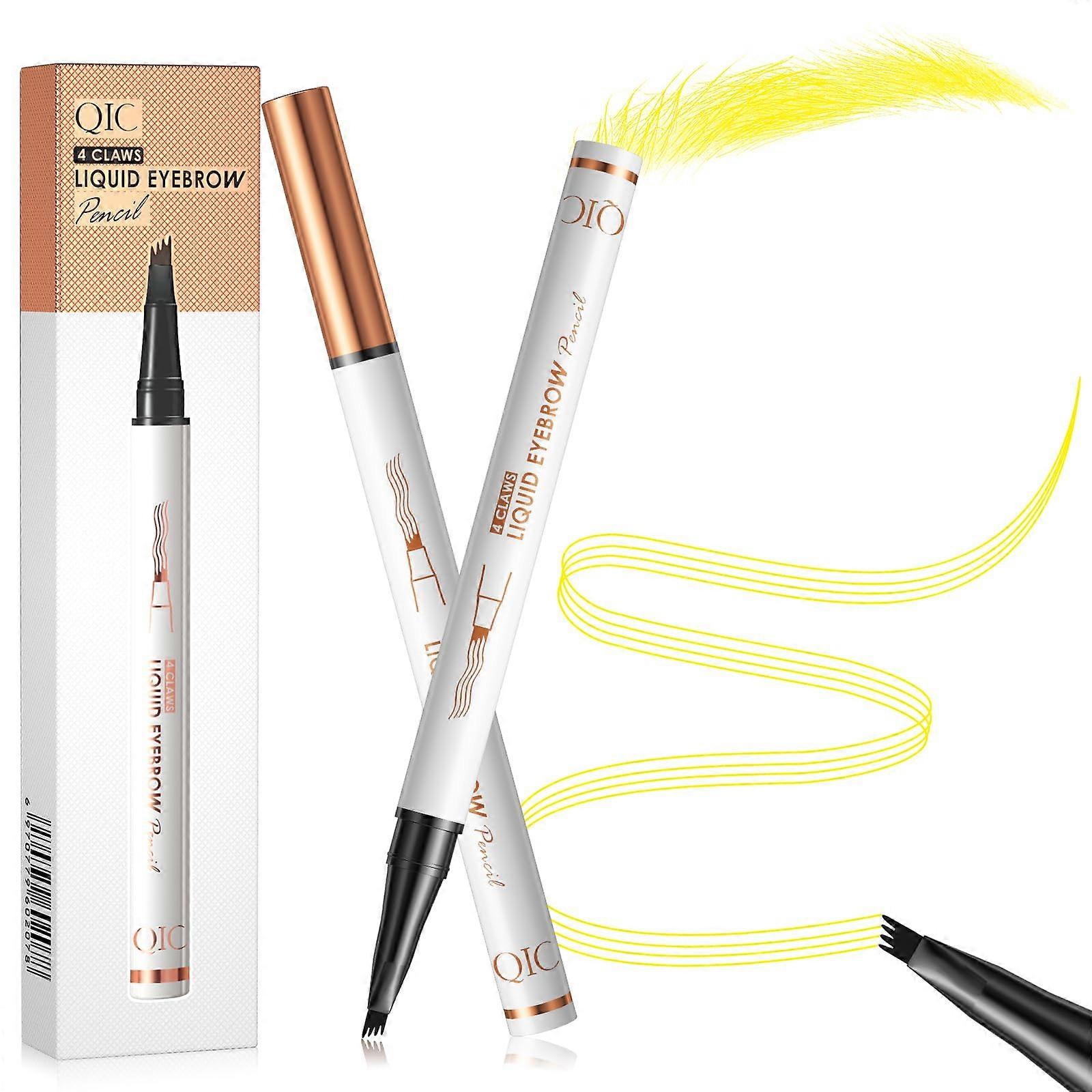 Waterproof 4 Claws Eyebrow Pencil Long Lasting Precise Brow Shaping Easy Application Yellow