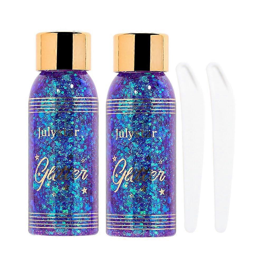 2Pcs Waterproof Liquid Glitter Eyeshadow Gel, Long Lasting Shimmer, 30ml Type 5