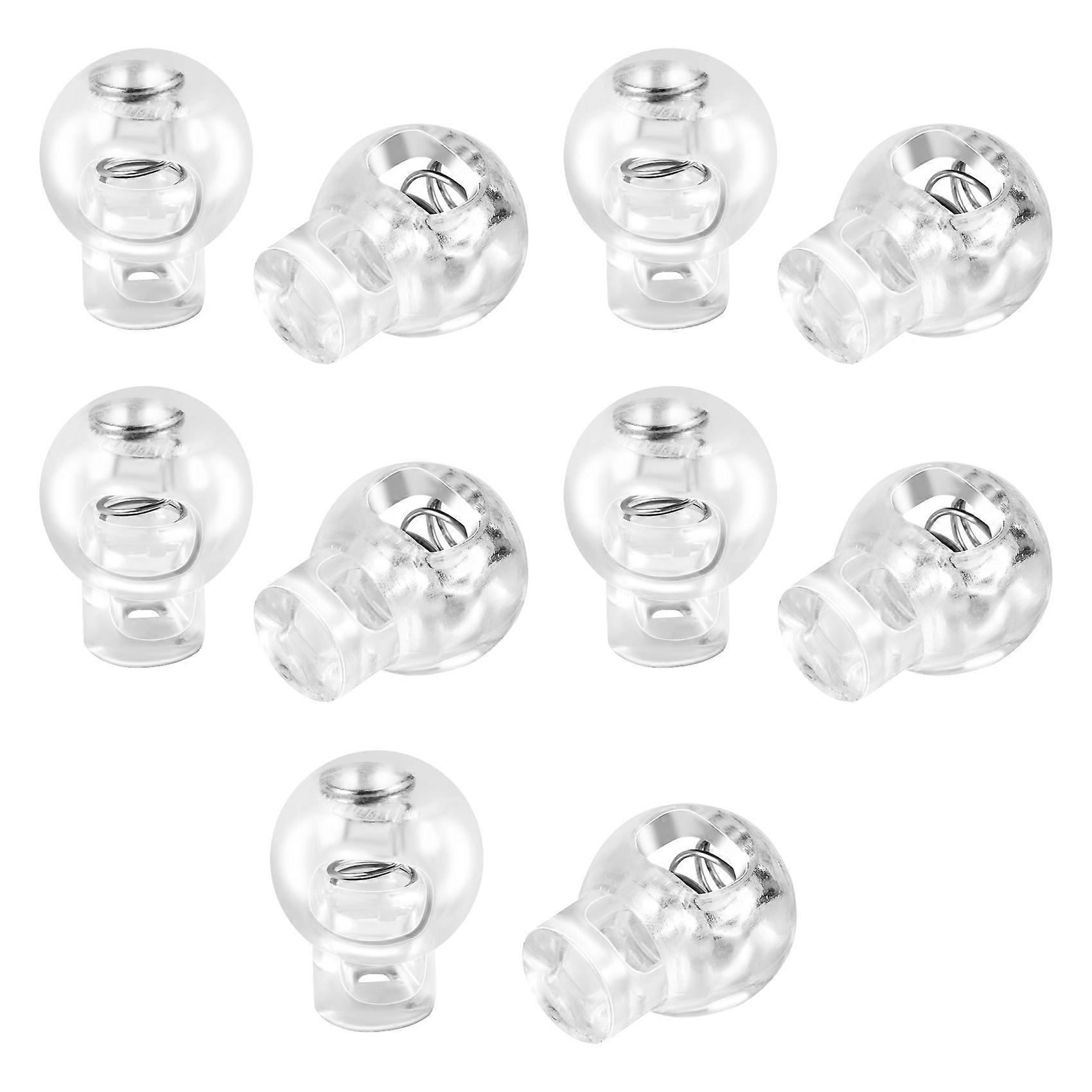  Plastic Toggle Spring Stop Single Hole String Cord Locks 10 Pcs
