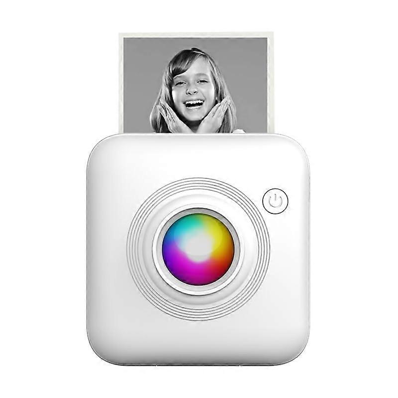 Mini Photo Printer for iPhone and Android, Bluetooth Thermal Printer with 5 Paper Rolls, Inkless Printing