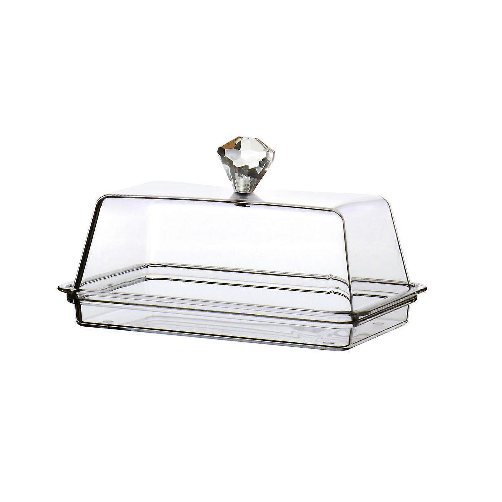 Clear Butter Dish with Lid Acrylic Rectangular Butter Holder Container with Quick Access Handle M