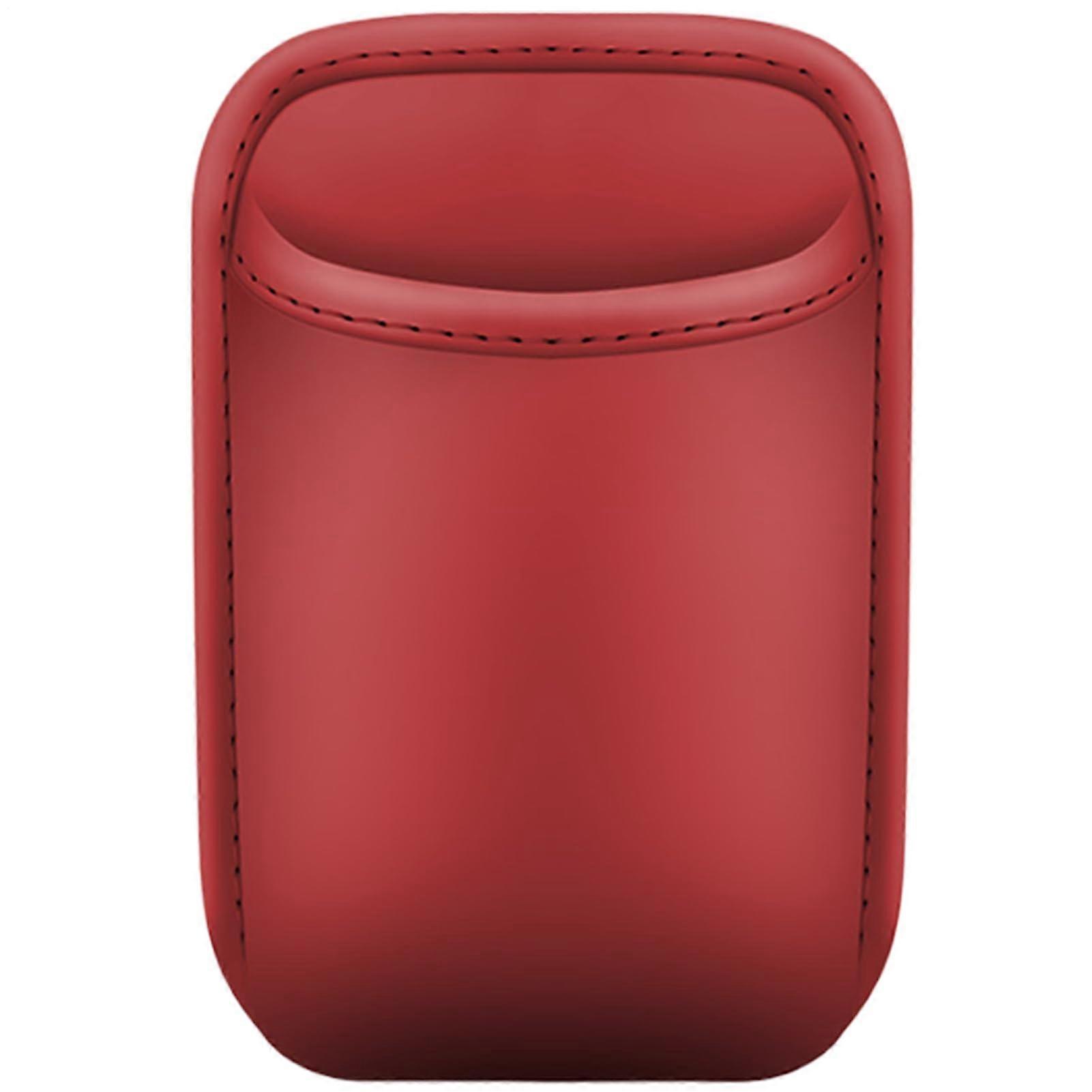 PU Leather Car Cup Holder Backseat Organizer with Multiple Compartments SpillProof Design Claret