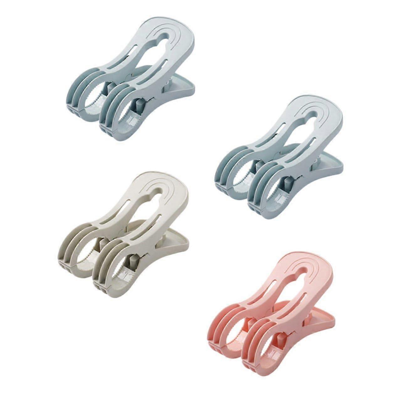 4Pcs Plastic Clothes Pegs Windproof Secure Grip Heavy Duty Laundry Clips for Outdoor Drying