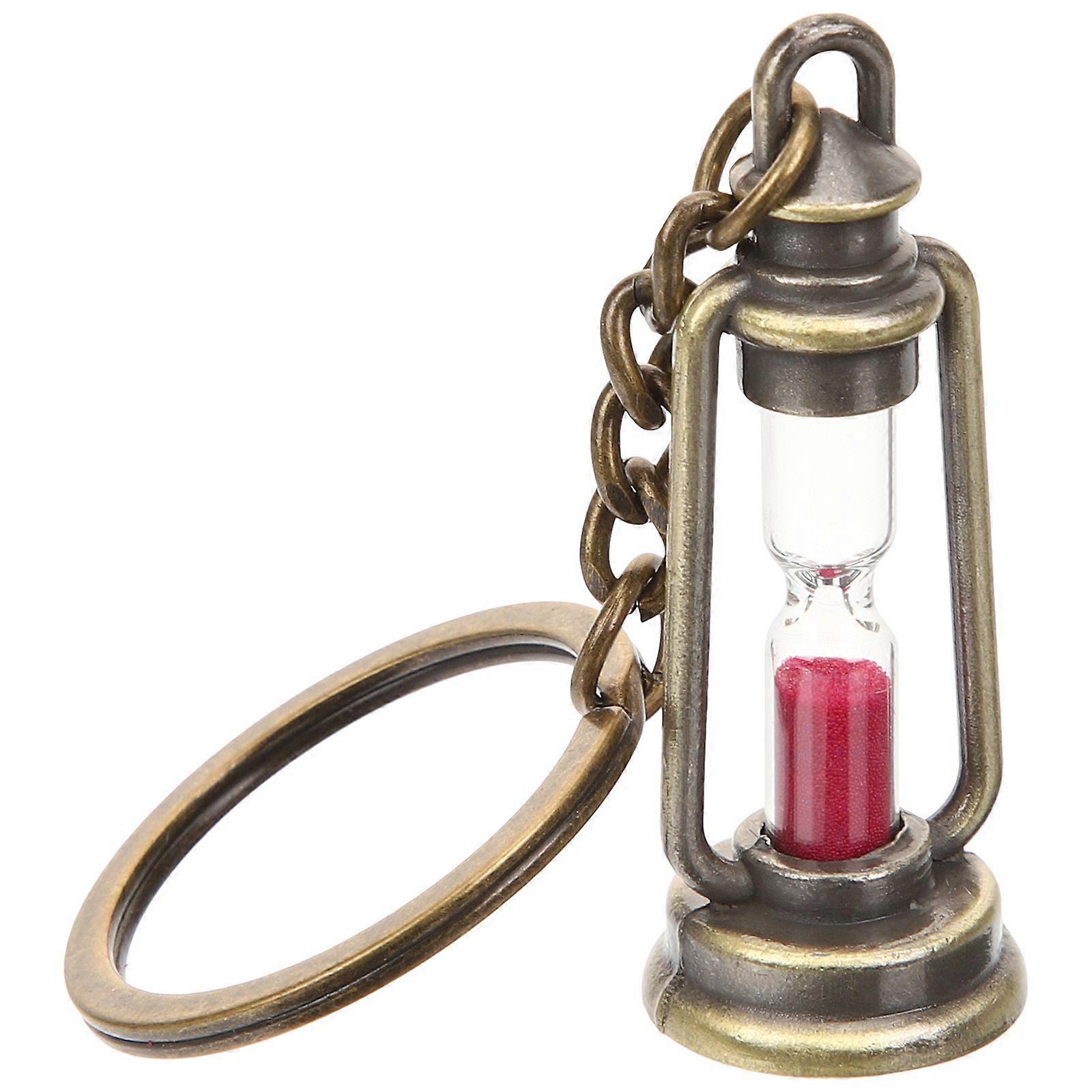 5pcs Hourglass Key Chains Vintage Sand Timer Key Chains Creative Keychain Decor
