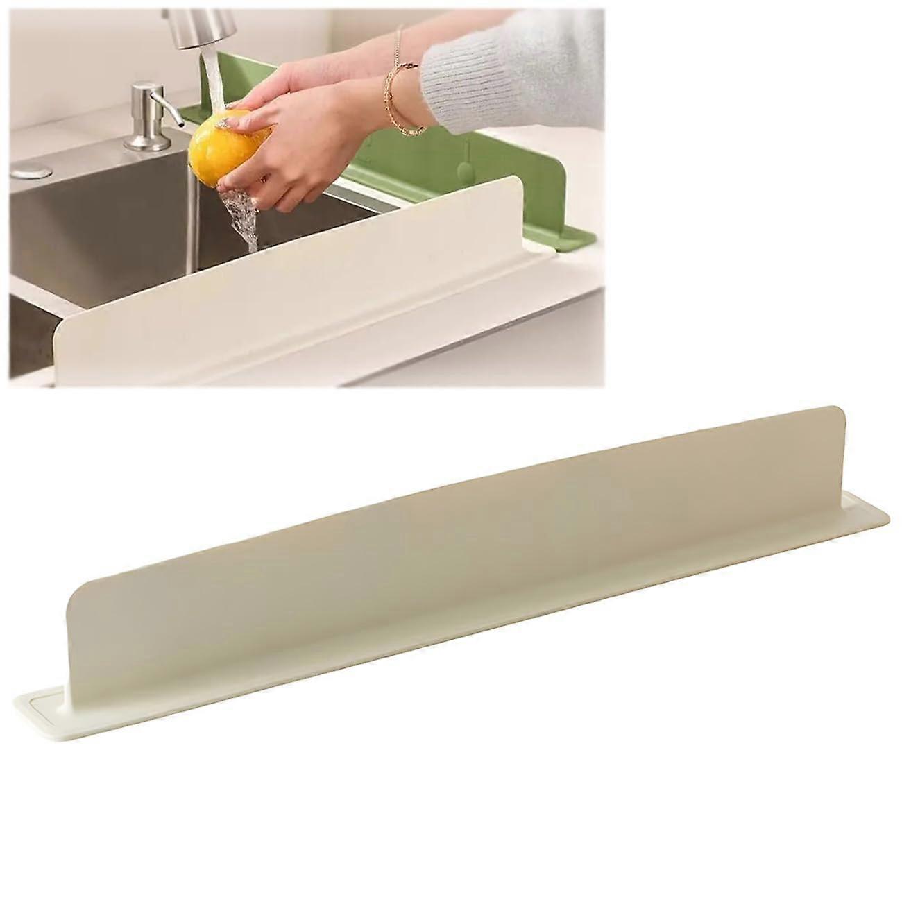 Silicone Sink Splash Guard for Kitchen and Bathroom, HeatResistant Waterproof Beige Protector