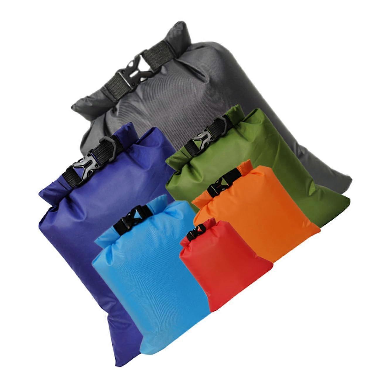 6Pcs Waterproof Dry Bag Compression Sack for Kayaking Camping Boating Hiking Lightweight Storage