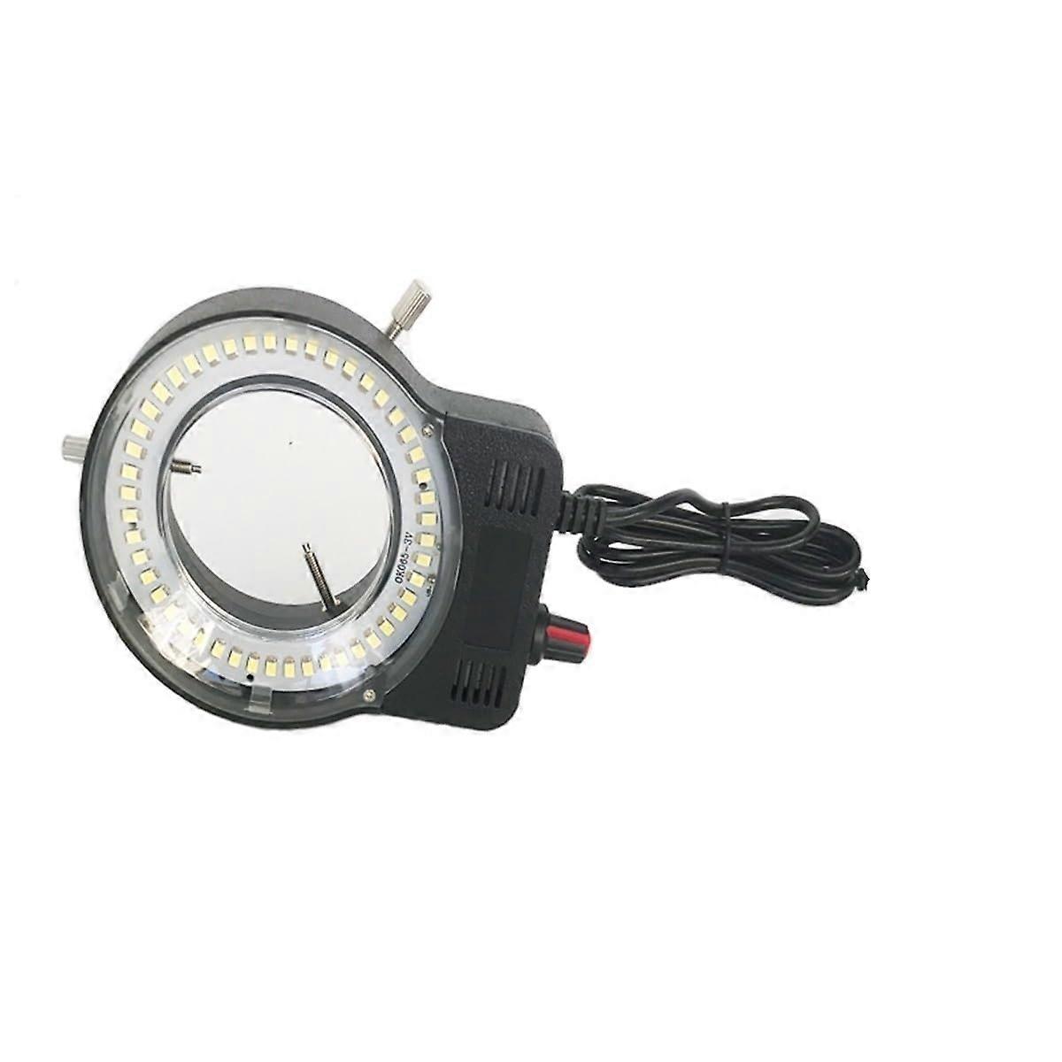 USB LED Microscope Ring Light 48pcs Adjustable Brightness Lamp for Camera and Magnifier Black