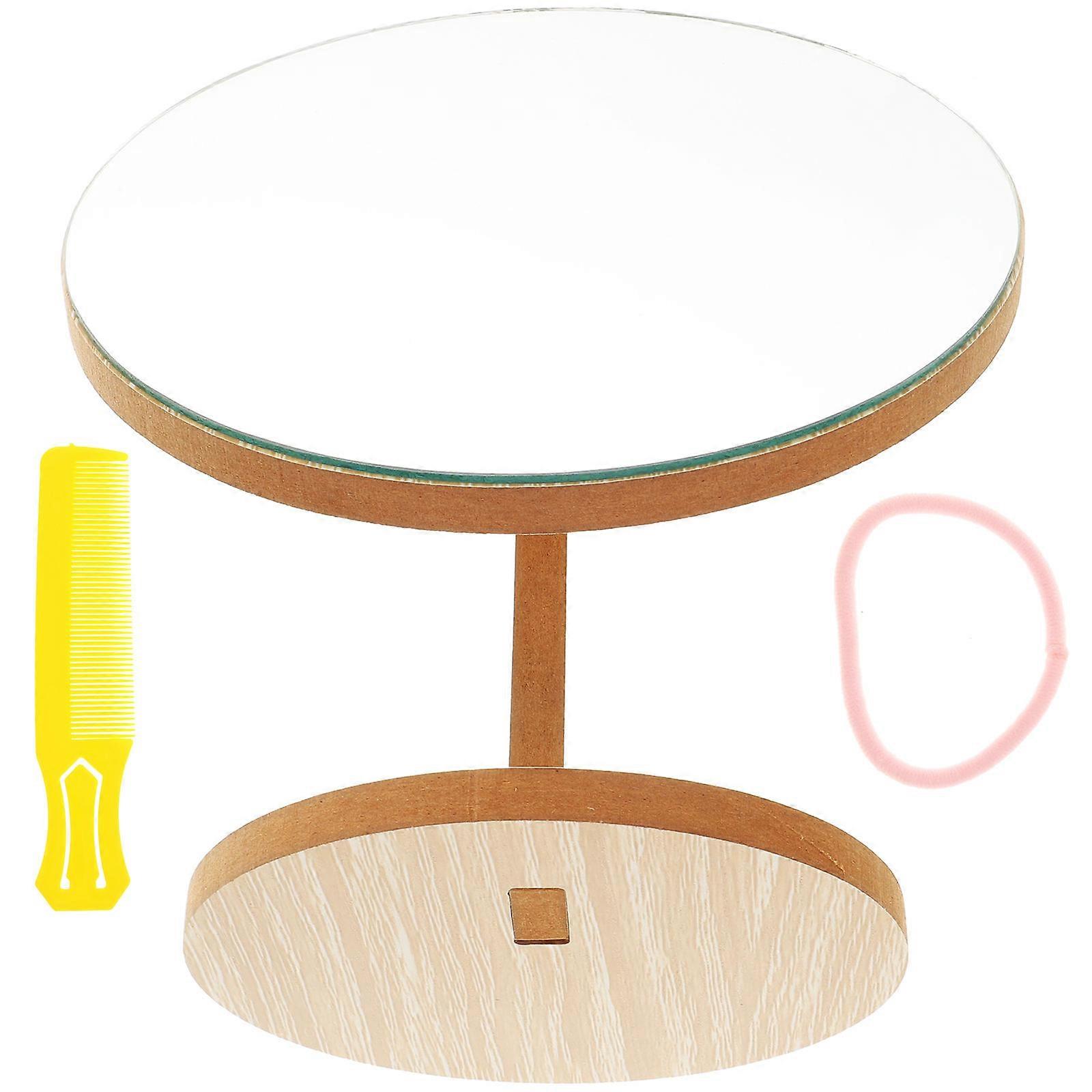 Dressing Table Mirror Wooden Vanity Mirror for Cosmetic Use 3Pcs Set