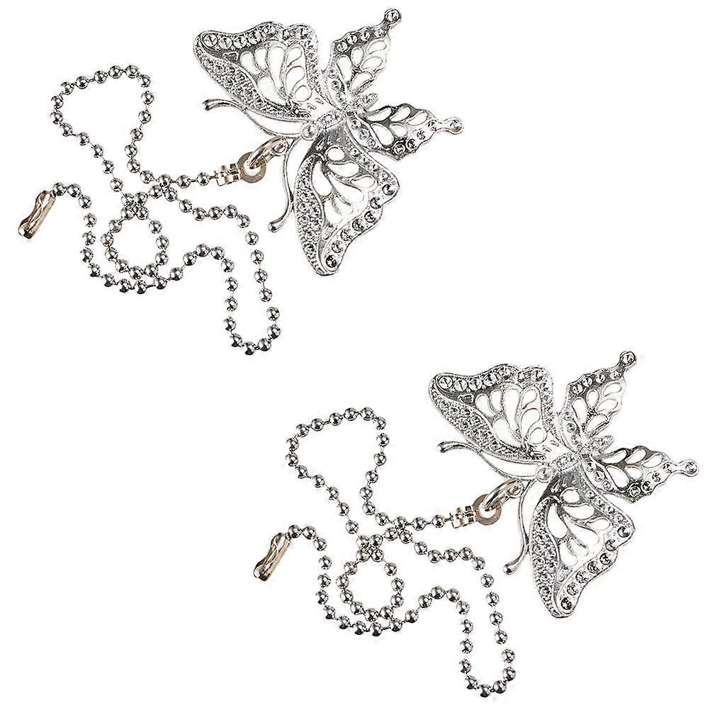 Silver Ceiling Fan Pull Chain Extension for Hanging Decoration 4Pcs