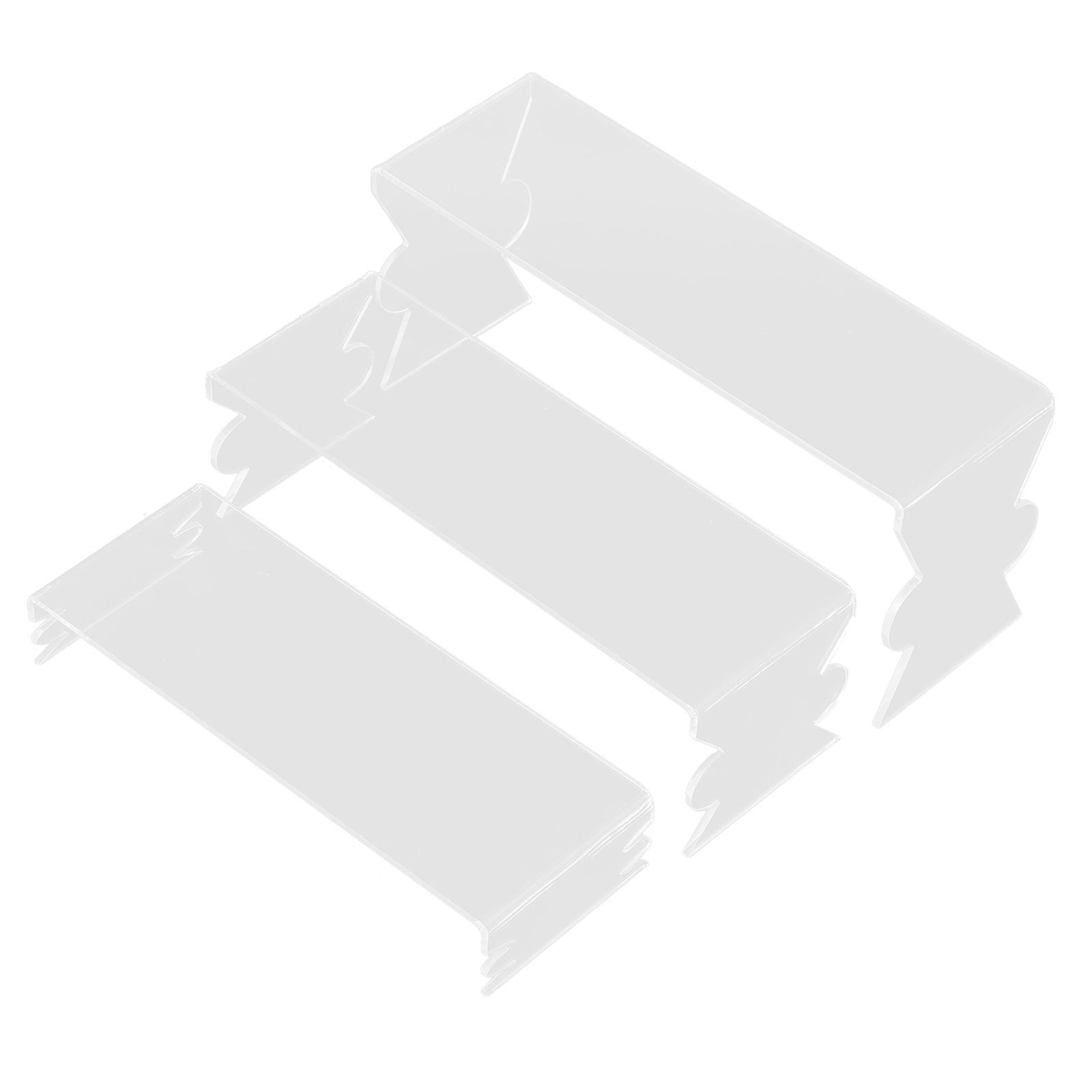 Acrylic Display Rack for Storage Use 3Pcs Transparent Display Stand