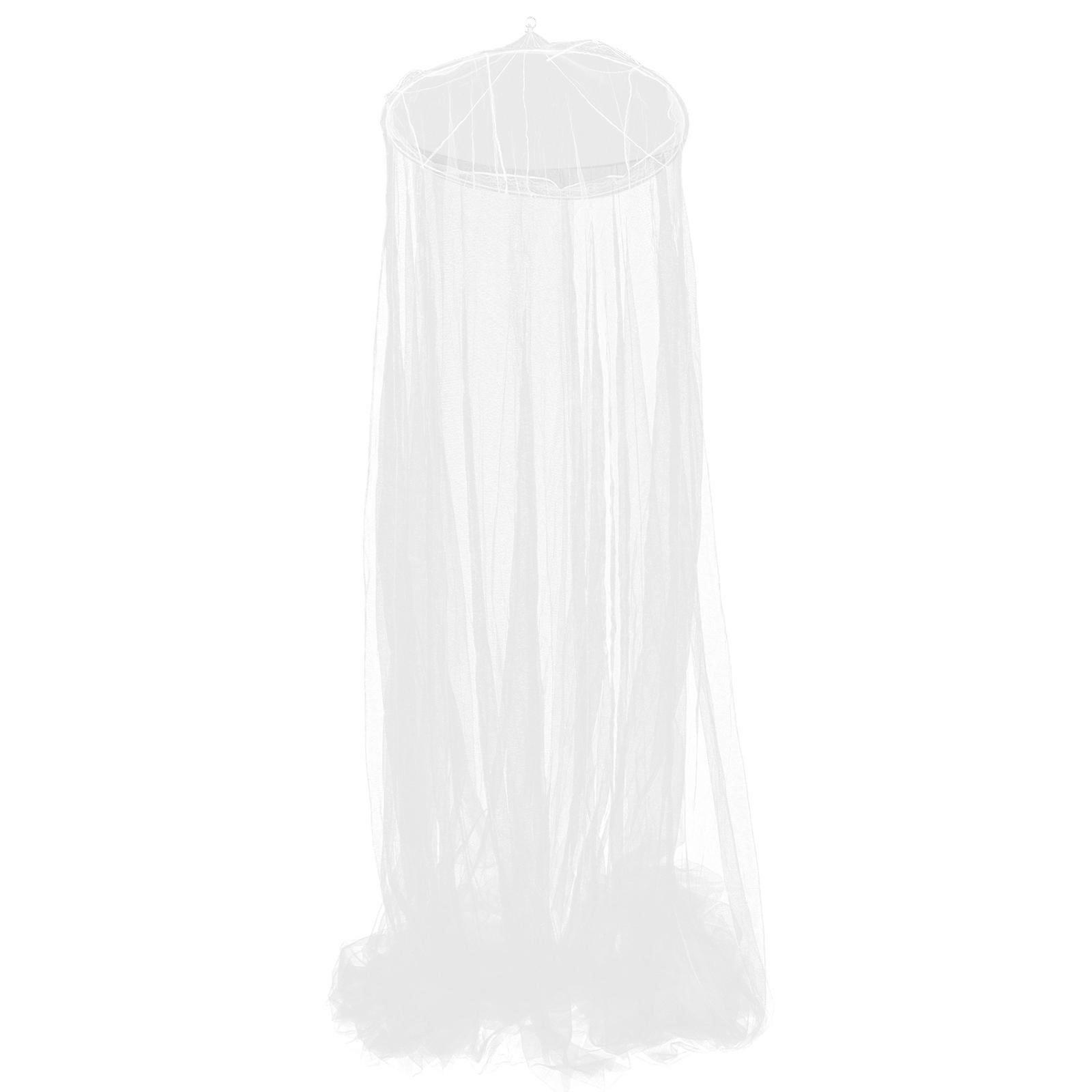 White Mesh Round Dome Mosquito Net Bed Canopy for Comfortable Use