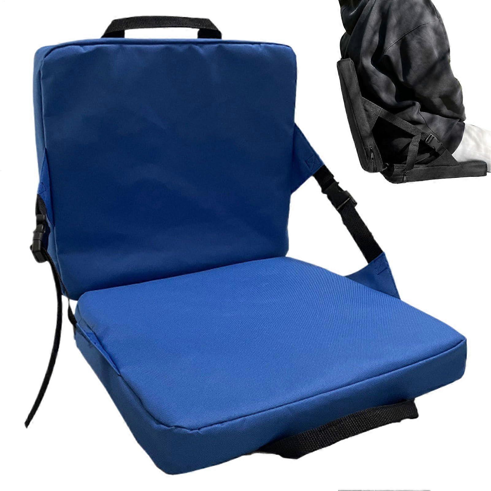 Stadium Seat with Backrest, Wide Cushion Support, Height Adjustable, Foldable with Storage Pocket