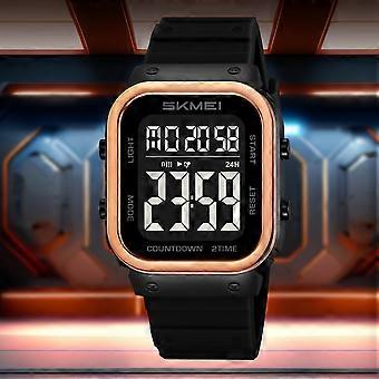Quadratische Herren-Outdooruhr – Wasserdichter Digitalchronograph mit Silikonarmband, stoßfest, ideal zum Wandern, Schwimmen und für die Freizeit (auch für Studenten geeignet).