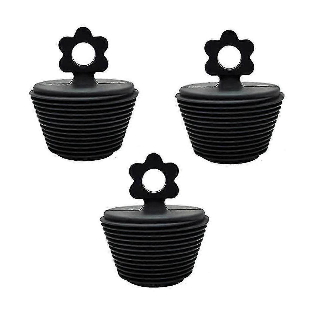 3 stk. badekaravløpsstopper universal silikonplugg for vask bad